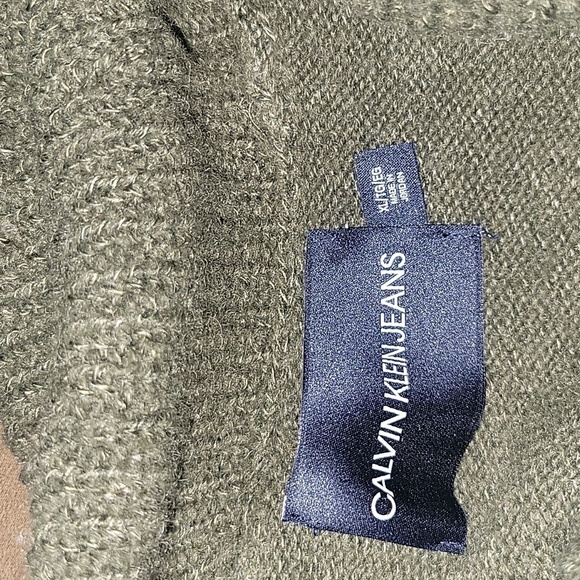 Calvin Klein Jeans Turtleneck Sweater Ribbed Knit Long Sleeve Olive - Picture 7 of 8